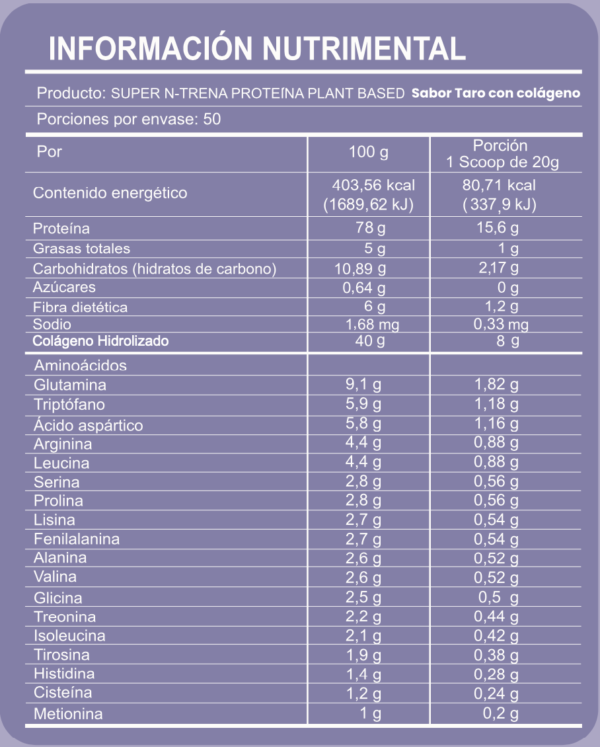 Proteína Taro - 1 kg - Imagen 3